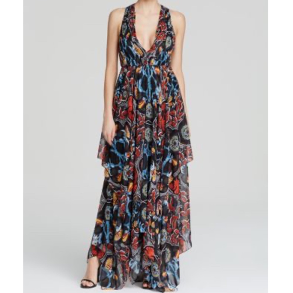 Alice + Olivia Kora Printed Goddess Handkerchief Dress - 12 - Picture 6 of 16